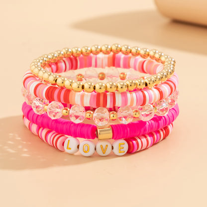 Love Beaded Bracelet Set | Stöd bröstcancer